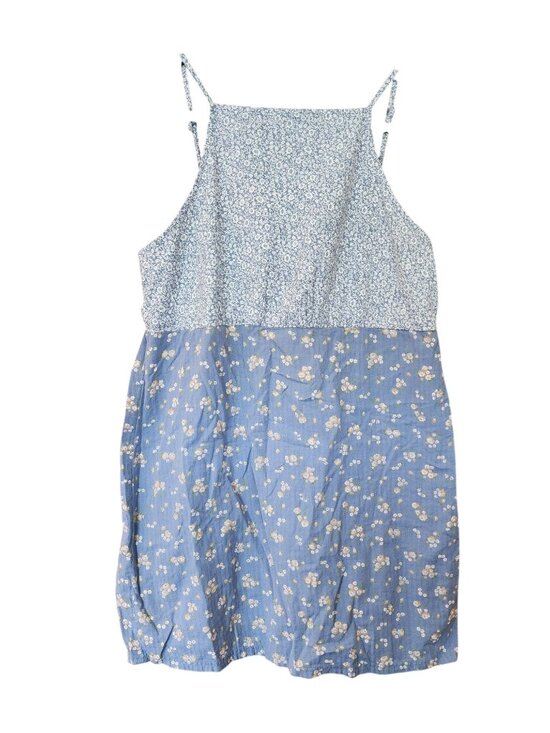 American Eagle Dresses & Skirts - American Eagle blue floral high neck cami mini dress Womens size XL